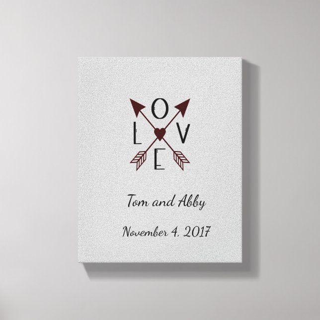 Personalized Love with Arrows  Wedding Canvas Print (Front)