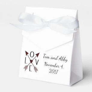 Personalized Love with Arrows Wedding Favour Boxes