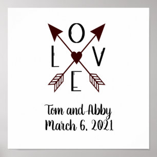 Personalized Love with Arrows Wedding Print