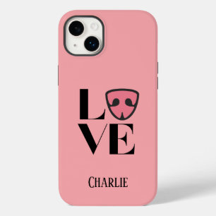 Personalized Love with cute Dog’s nose, pink Case-Mate iPhone 14 Plus Case