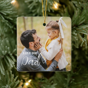 Personalized Love You Dad Photo Ceramic Ornament