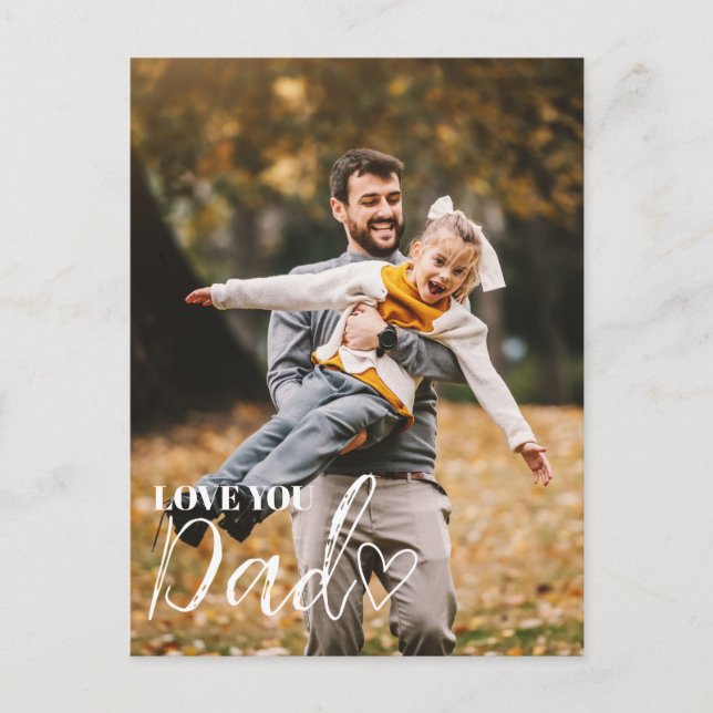 Personalized Love You Dad Photo Postcard (Front)