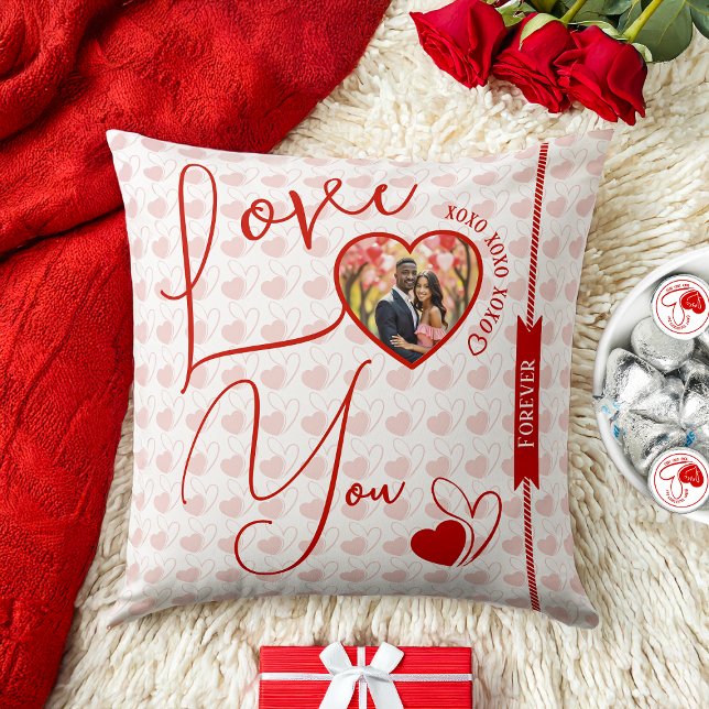 Personalized Love You Forever Valentine's Day Throw Pillow (Creator Uploaded)