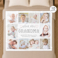 Personalized Love You Grandma Hearts 10 Photo