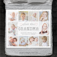Personalized Love You Grandma Hearts 10 Photo