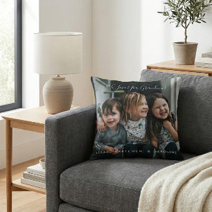 Personalized Love You Grandma Photo Handwritten  Throw Pillow