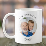 Personalized Love You Grandpa Photo Coffee Mug<br><div class="desc">This stylish Grandfather mug says "Love you Grandpa" and is easily customizable with your name and photo.
Makes a special gift for a special grandparent.</div>