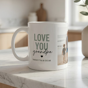 Personalized Love You Grandpa Photo Collage Coffee Mug