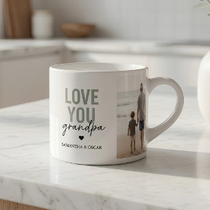 Personalized Love You Grandpa Photo Custom Espresso Cup