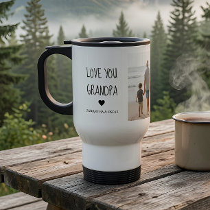 Personalized Love You Grandpa Photo Travel Mug