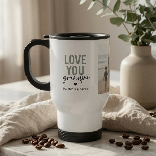 Personalized Love You Grandpa Photo Travel Mug