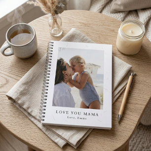 Personalized Love You Mama Photo Custom Notebook