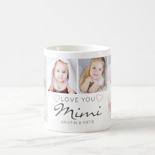 Personalized LOVE YOU MIMI Handwritten 4 Photo Coffee Mug