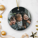 Personalized Love You Mimi Photo Handwritten  Ceramic Ornament<br><div class="desc">Celebrate Mimi with this personalized "We Love You Mimi" photo ornament, featuring beautiful handwritten typography and a cherished family photo. Whether she's called Mimi, Nana, or another special name, all text can be fully customized to create a one-of-a-kind keepsake. Perfect for the holidays, this ornament is a thoughtful way to...</div>
