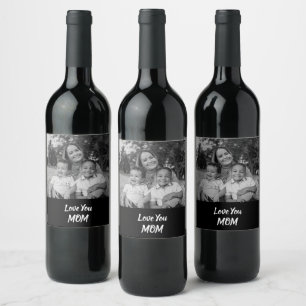 Personalized Love You Mom Wine Bottle Label