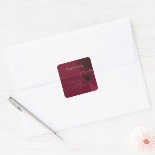 Personalized Love You More Each Day Heart Design Square Sticker