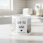 Personalized Love You Nana  | Custom Photo Gift Espresso Cup<br><div class="desc">A small cup filled with big love. This personalized “Love You Nana” espresso cup is a heartfelt keepsake designed to celebrate the special bond between Nana and her grandchildren. Featuring a clean modern layout, a sweet message, a bold heart detail, and space for two custom photos, this espresso cup is...</div>