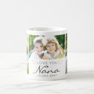Personalized LOVE YOU NANA Handwritten 3 Photo Coffee Mug