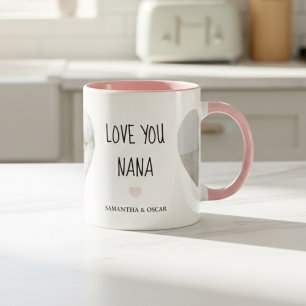 Personalized Love You Nana Photo Custom Gift Two-Tone Coffee Mug