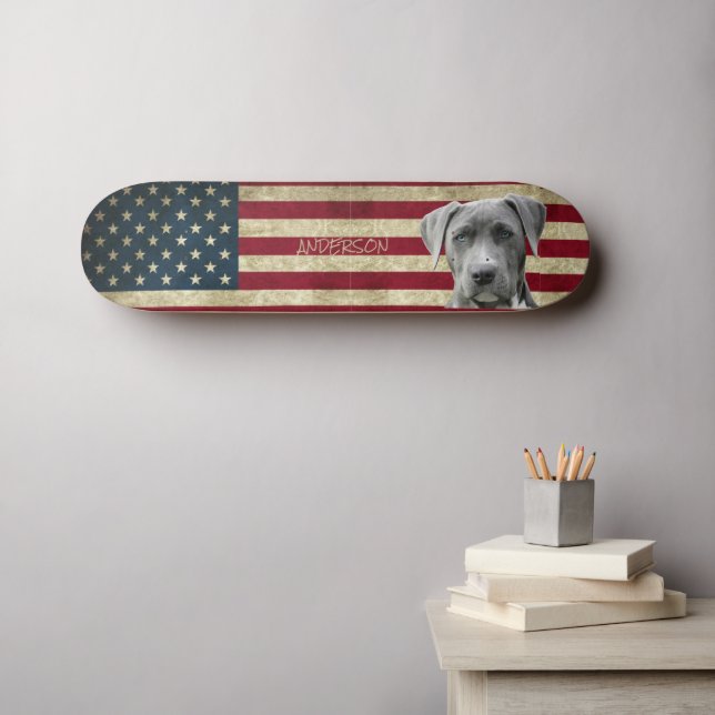 Personalized Loveable Family Dog Skateboard (Wall Art (Horz))