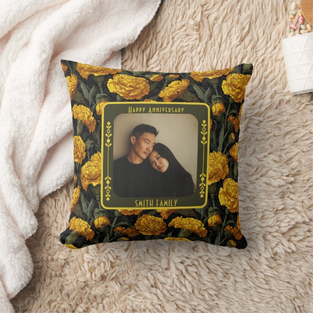 Personalized Lovebird Vow Renewal Throw Pillow  (Blanket)