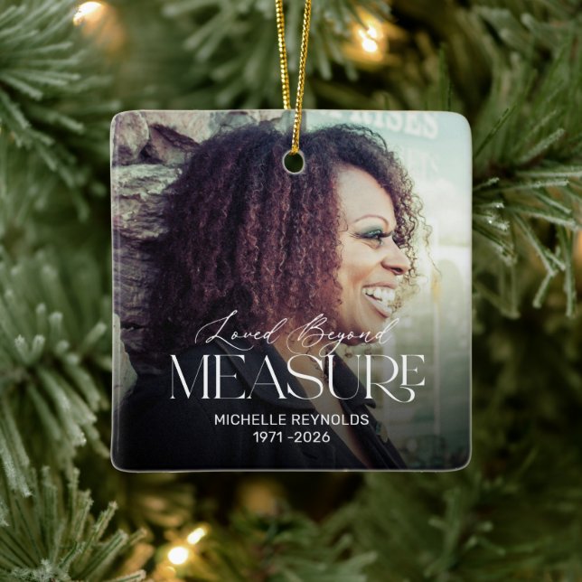 Personalized Loved Beyond Measure Memorial Ceramic Ornament (Tree)