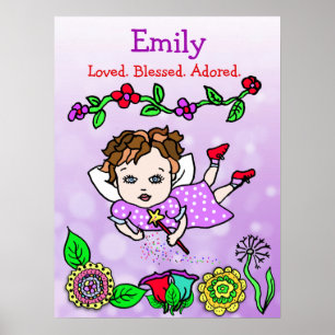 Personalized Loved, Blessed and Adored Fairy Poster