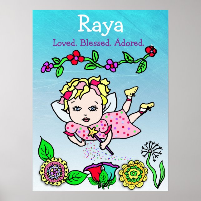 Personalized Loved, Blessed and Adored Fairy Poster (Front)