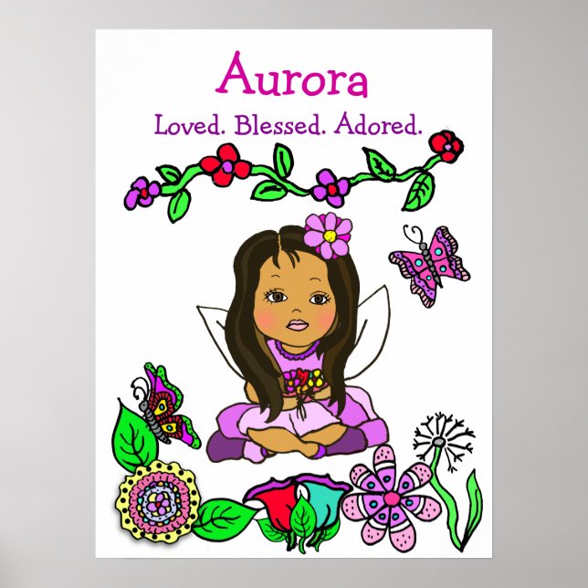 Personalized Loved, Blessed and Adored Fairy Poster (Front)