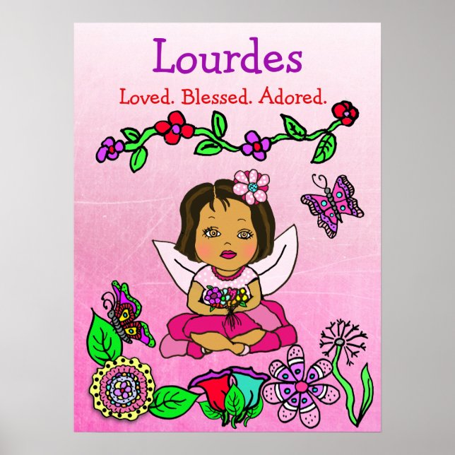 Personalized Loved, Blessed and Adored Fairy Poster (Front)
