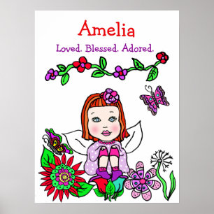 Personalized Loved, Blessed and Adored Fairy Poster