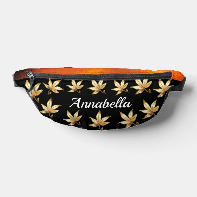 Personalized Lovely Fluttering Autumn Leaves  Fanny Pack (Lay Down)