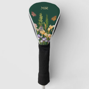 Personalized Lovely Irises, Birds Butterflies Golf Head Cover