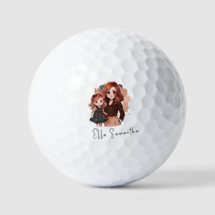 Personalized Lovely Mother and Daughter (4) Golf Balls