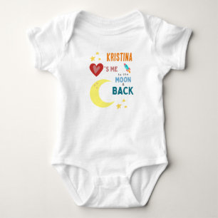 personalized Loves me to the moon and back Baby Bodysuit