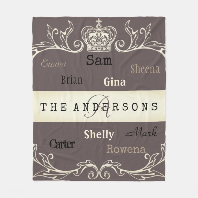 Personalized Loving Family Any Custom Colour Fleece Blanket (Front)