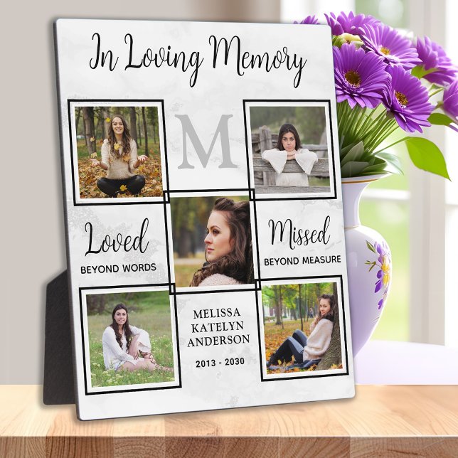 Personalized Loving Memory Photo Collage Memorial  Plaque (Creator Uploaded)