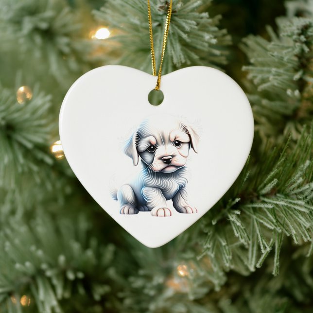 Personalized  Löwchen Puppy Ceramic Ornament (Tree)