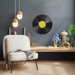 Personalized LP Vinyl Record Wall Clock<br><div class="desc">Round (Large). Easily change the name text on the design template to personalize. Featured in two sizes, this wall clock is vibrantly printed with AcryliPrint®HD process to ensure the highest quality display of any content. Order this deco style round wall clock for your walls or give to friends and family...</div>