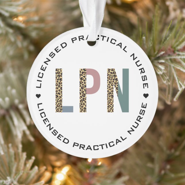 Personalized LPN Licensed Practical Nurse Ornament (Tree)