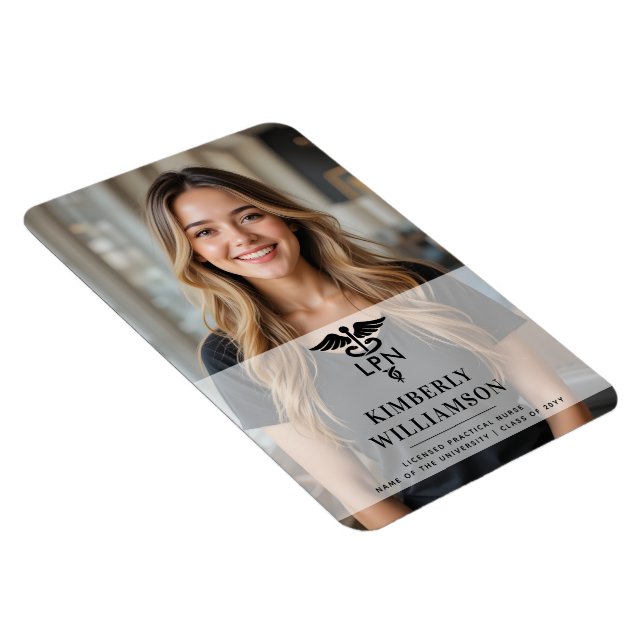 Personalized LPN Licensed Practical Nurse Photo Magnet (Right Side)