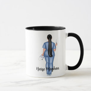 Personalized "LPN Life" Nurse (Dark Hair)  Mug