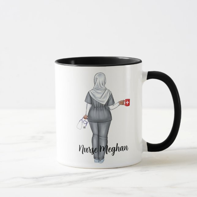 Personalized LPN Nurse (Muslim Woman) Gift Mug (Right)