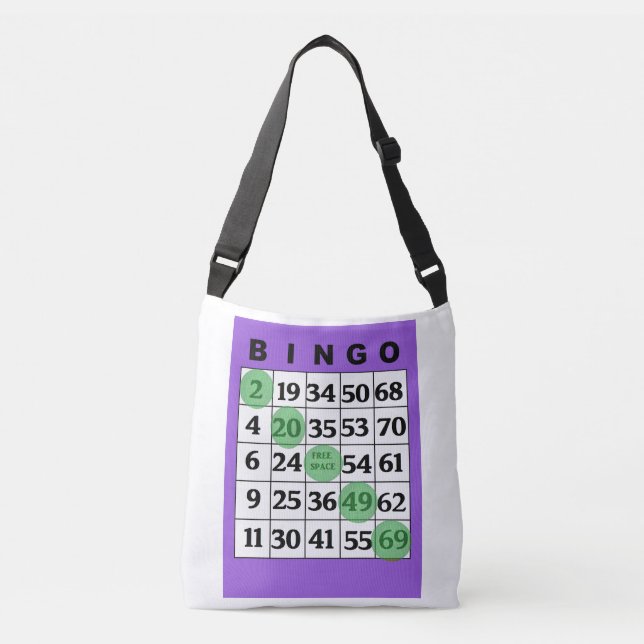 Personalized Lucky BINGO Bag with Purple Card (Front)