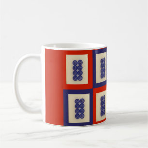 Personalized Lucky Blue Eight Wheel Mahjong Tile Coffee Mug
