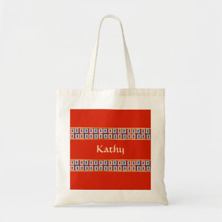 Personalized Lucky Blue Eight Wheel Mahjong Tile Tote Bag