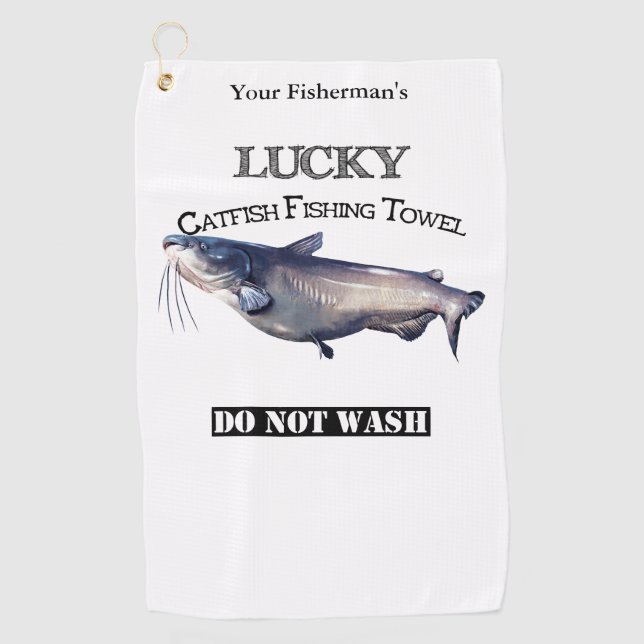 Personalized Lucky Catfish Fishing Towel (Front)
