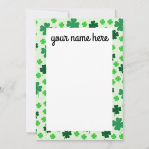 Personalized Lucky Clover Notecards