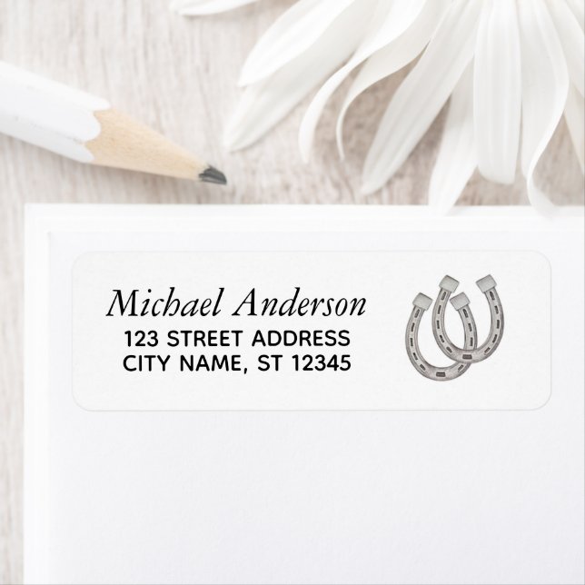 Personalized Lucky Horse Shoe Return Address       (Insitu)
