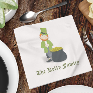Personalized Lucky Leprechaun Custom Napkin